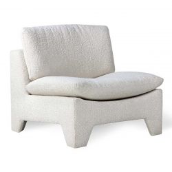 Fauteuil HK Living bouclettes crème
