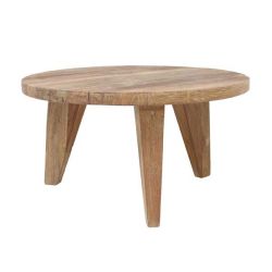 Table ronde en bois brut