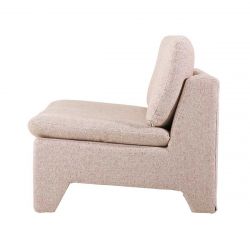 fauteuil lounge rétro de couleur crème