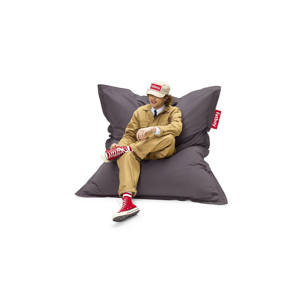 Pouf gris tissu doux Fatboy Pouf gris tissu doux Fatboy