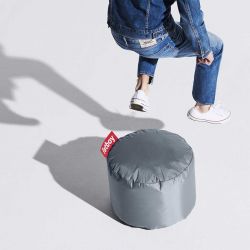 Pouf point nylon argent Fatboy