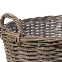 Panier en rotin tressé pour bois de chauffage