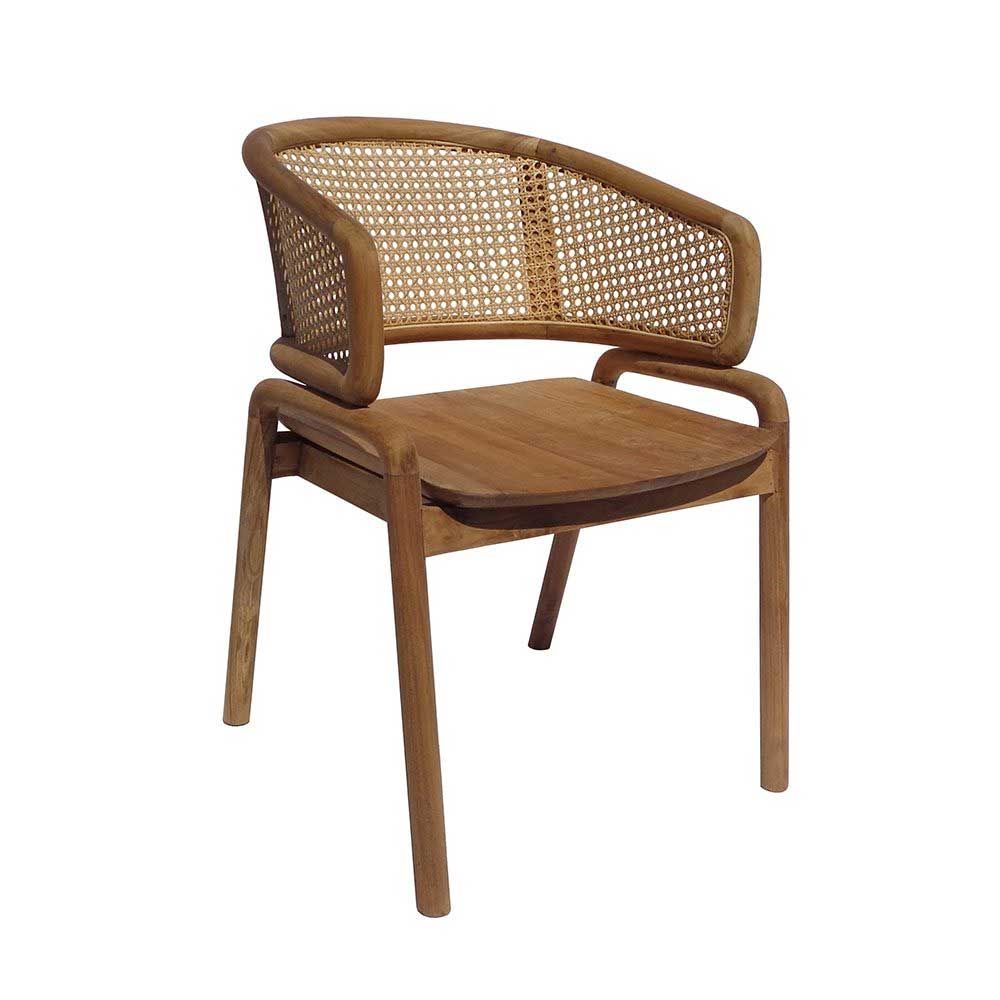 Chaise en bois brut et cannage Chaise en bois brut et cannage