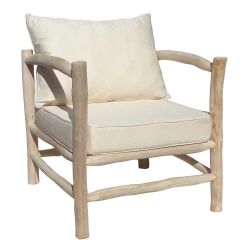 Fauteuil en teck blanchi