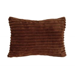 Coussin d'intérieur velours marron foncé