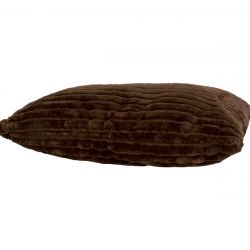 Coussin canapé velours côtelé marron