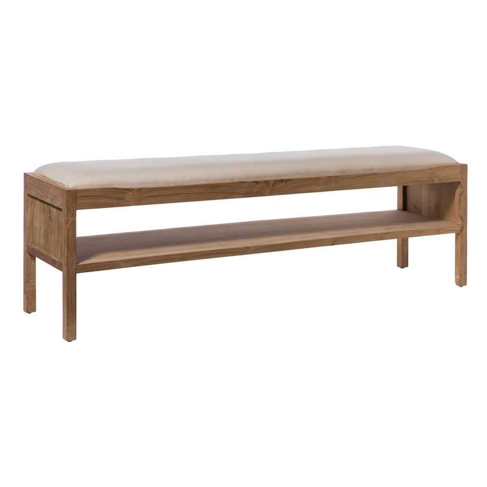 Banc d entrée en bois et lin Banc d entrée en bois et lin