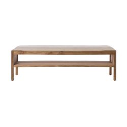 Banc d'intérieur en bois et lin