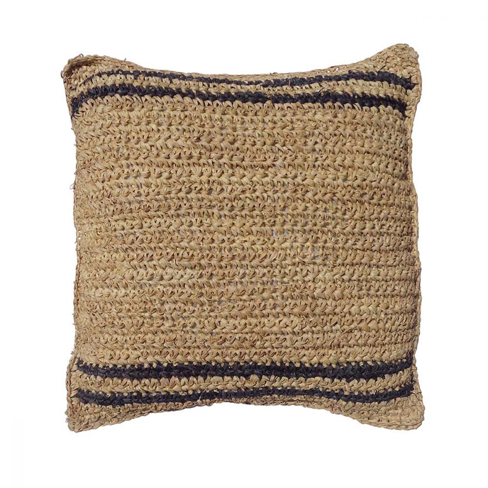 Coussin en sisal lignes noir Coussin en sisal lignes noir