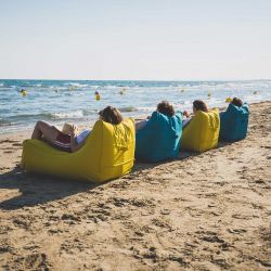 Pouf transat gonflable jaune