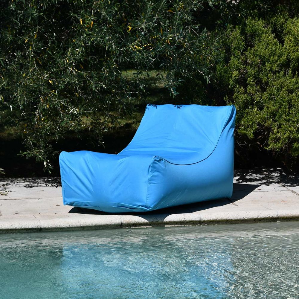 Pouf piscine extérieur bleu