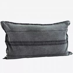 Coussin en coton gris fonçé