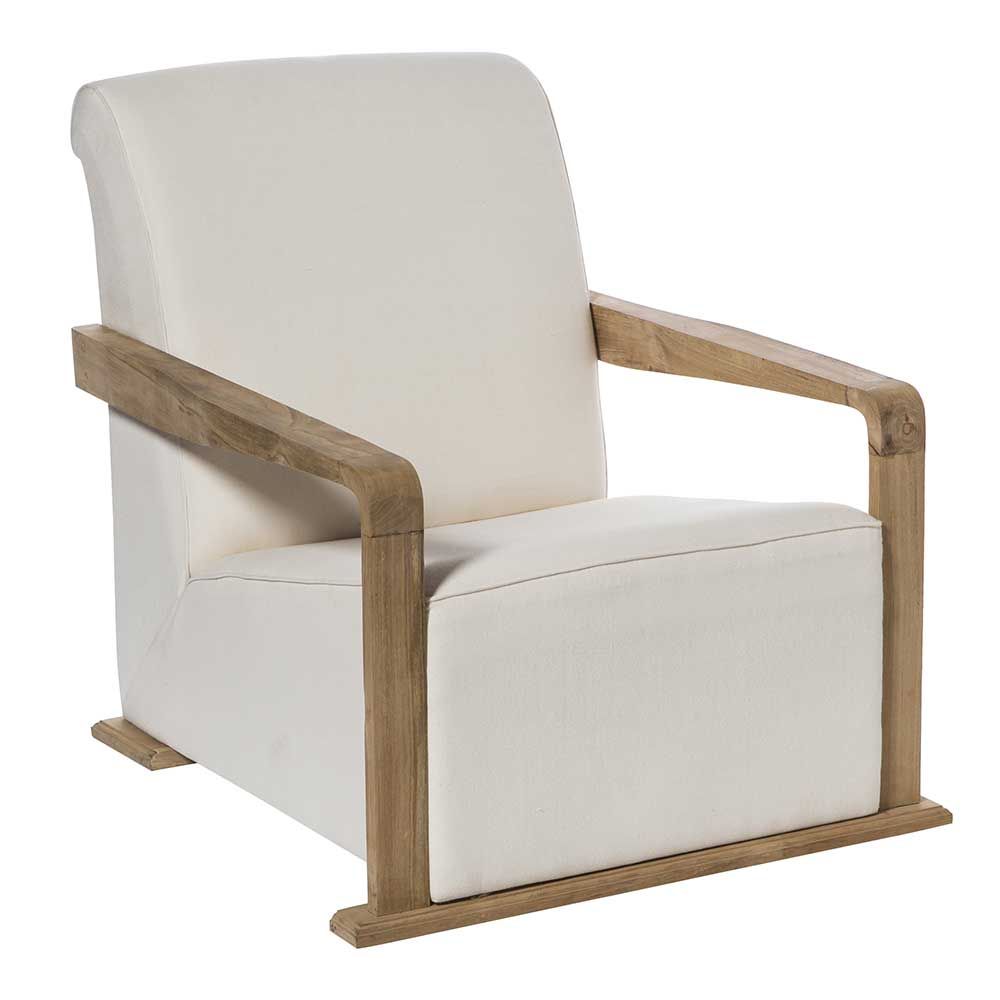 Fauteuil en bois et coton