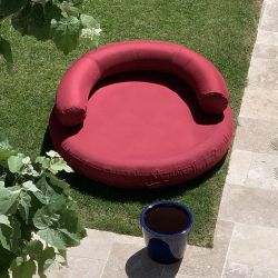 Coussin flottant gonflable rond rouge