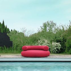 Pouf piscine rond rouge