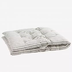 Matelas futon en coton à rayures gris et blanc