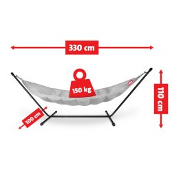 Hamac pliable gris clair avec support pour extérieur Fatboy