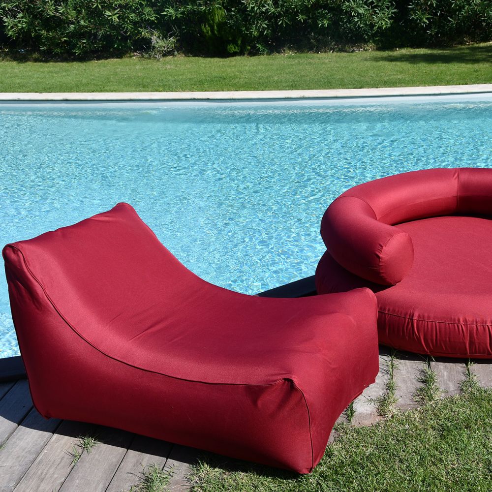 Pouf gonflable pour piscine rouge