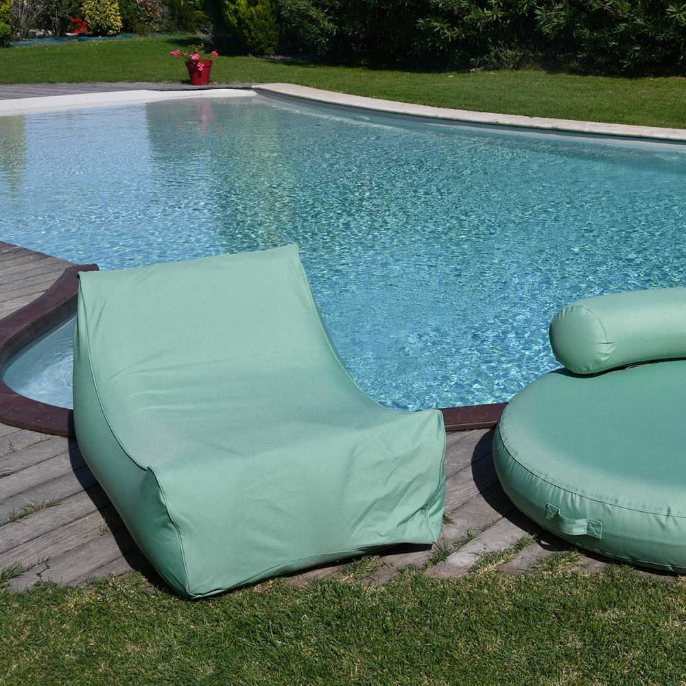 Pouf piscine vert olive