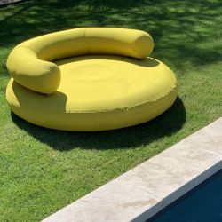 Pouf piscine rond jaune