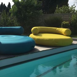 Pouf pour piscine jaune