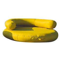 Pouf gonflable rond pour piscine jaune