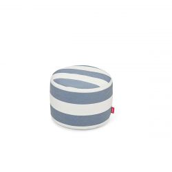 Pouf Fatboy tissu sunbrella point rayures bleu océan