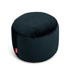 Pouf point velours bleu nuit