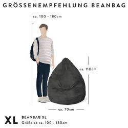 Pouf Beanbag Karolina XL taupe schema