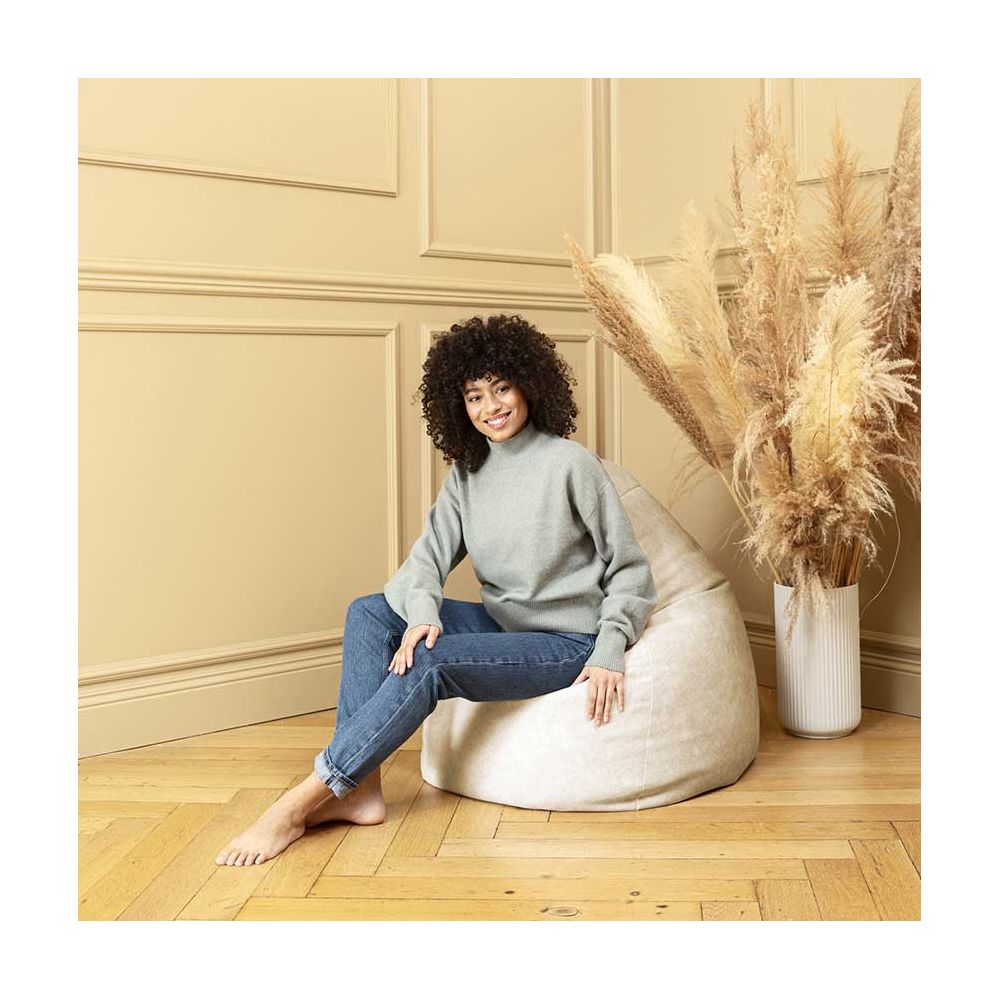 Pouf Beanbag Karolina XL beige ambiance Pouf Beanbag Karolina XL beige ambiance