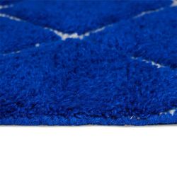 Tapis laine bleu cobalt