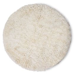 tapis rond beige laine