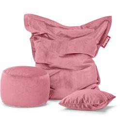 Pouf velours rose