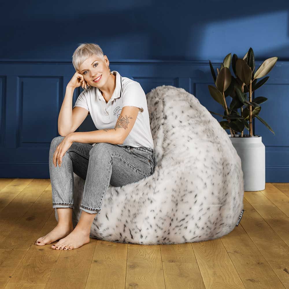 pouf poire XL noir et blanc pouf poire XL noir et blanc
