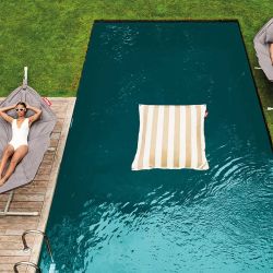 Pouf piscine beige et blanc