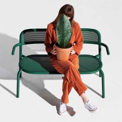 Banc deux places en métal pour jardin