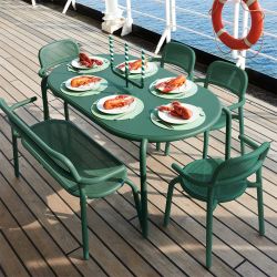 Banc d'exterieur vert foncé