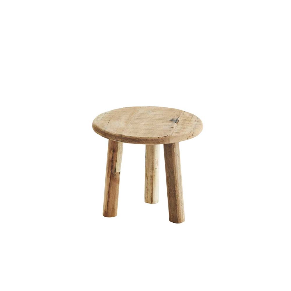 Tabouret en bois recyclé naturel