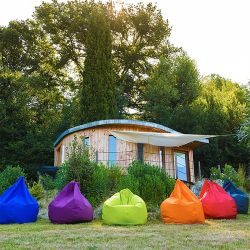 Pouf poire intérieur et extérieur beige