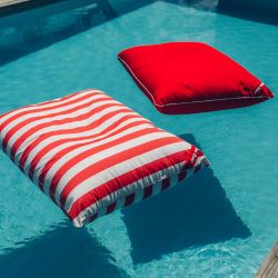 Coussin flottant "Uv Protect" rayé rouge et blanc