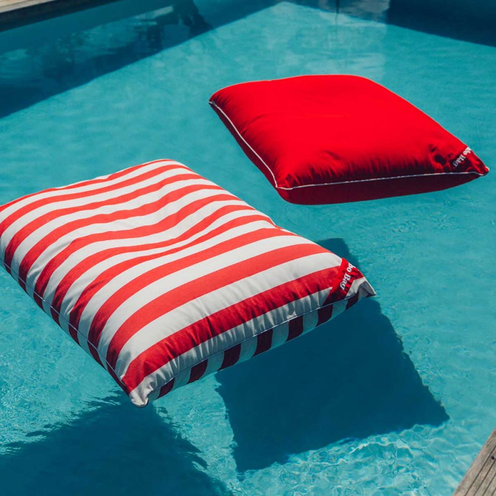 Coussin flottant "Uv Protect" rayé rouge et blanc Coussin flottant "Uv Protect" rayé rouge et blanc