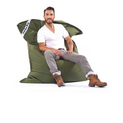 Pouf géant vert olive pour exterieur