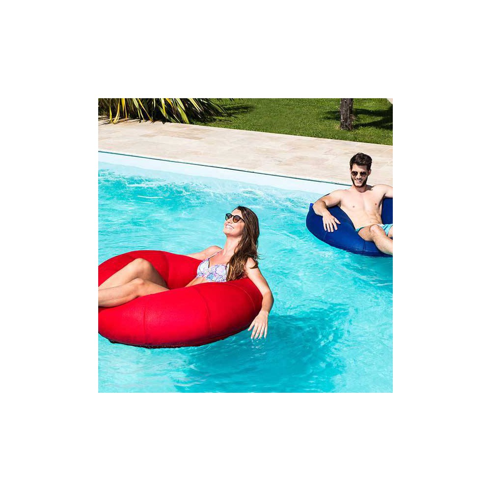 Pouf piscine donut rouge