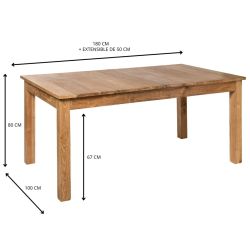 Table rectangulaire en bois