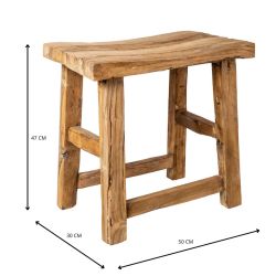 tabouret rectangulaire en bois