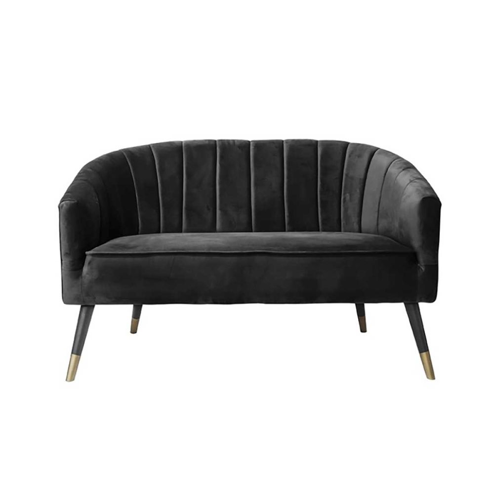 Canape deux places velours noir Canape deux places velours noir
