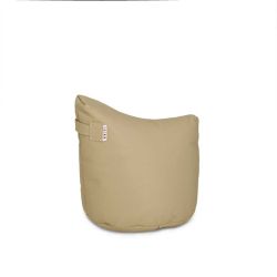 Pouf en cuir beige