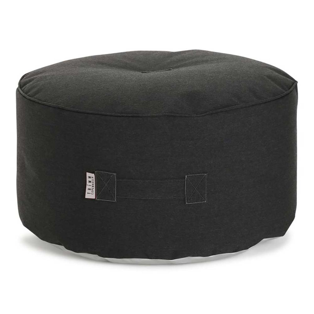 Pouf noir rond de jardin