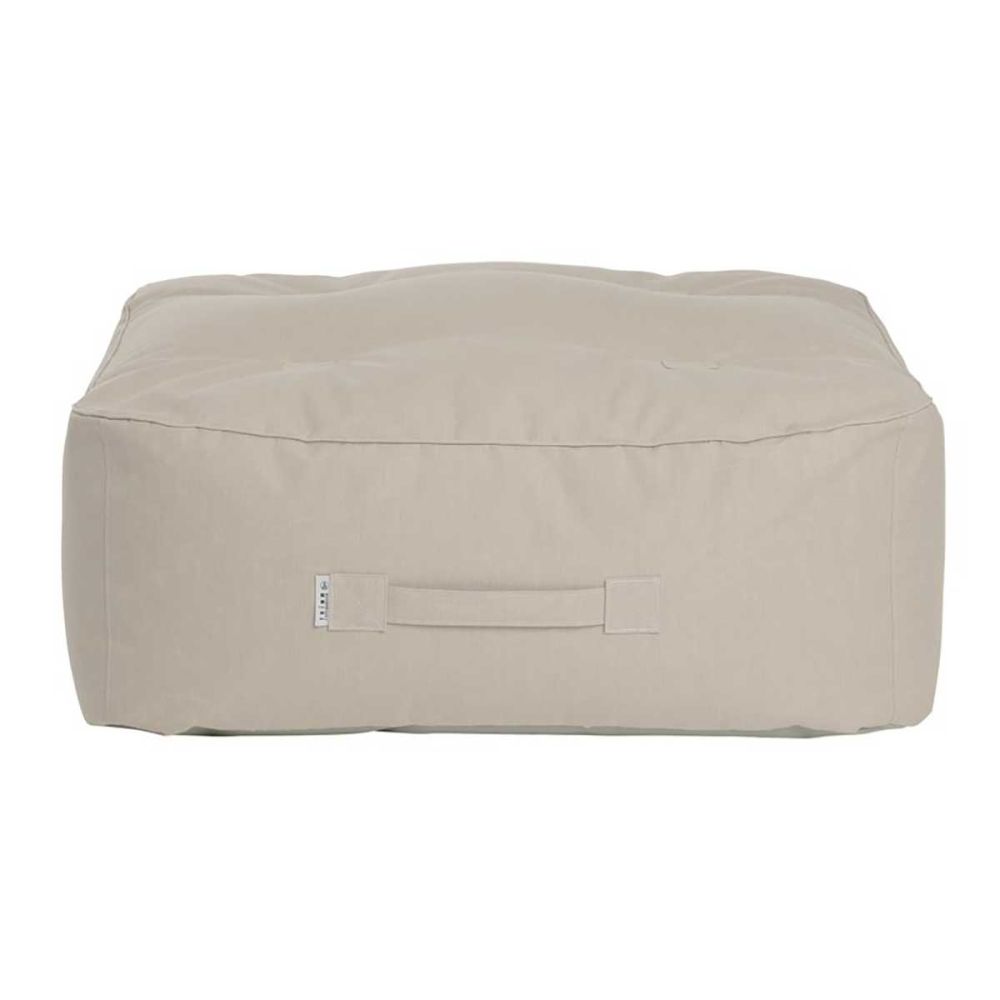 Grand pouf carré beige