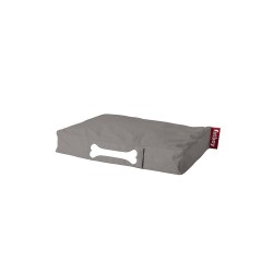 Pouf chien gris taupe